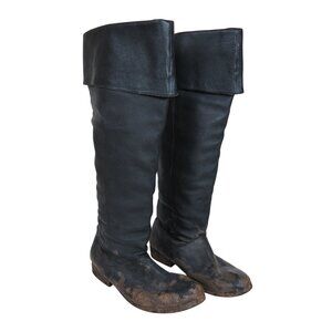 Men’s Black Knee High Historical Costume Boots